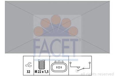 Выключатель, фара заднего хода FACET 7.6308