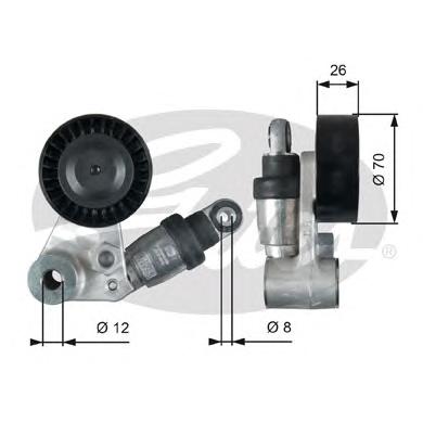 Натяжной ролик, поликлиновой  ремень GATES