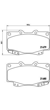 Комплект тормозных колодок, дисковый тормоз BREMBO