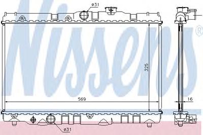 Радиатор, охлаждение двигателя NISSENS 64741