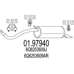 Глушитель выхлопных газов конечный MTS 01.97940
