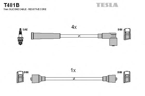Комплект проводов зажигания TESLA