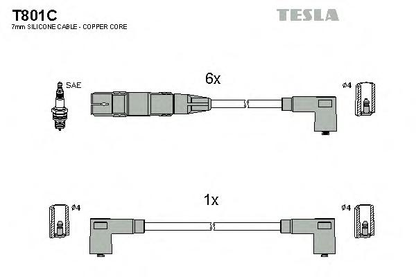 Комплект проводов зажигания TESLA