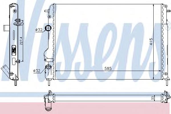 Радиатор, охлаждение двигателя NISSENS