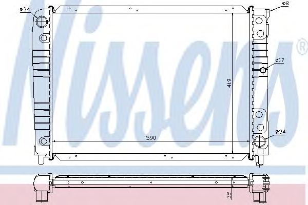 Радиатор, охлаждение двигателя NISSENS