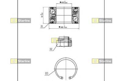 Комплект подшипника ступицы колеса STARLINE LO 01327