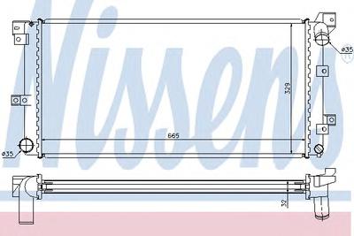 Радиатор, охлаждение двигателя NISSENS 60985