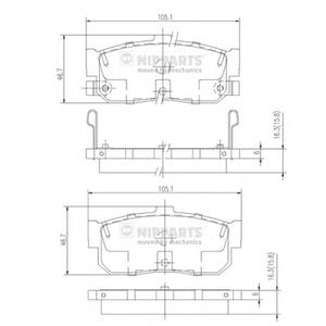 Комплект тормозных колодок, дисковый тормоз NIPPARTS J3611034