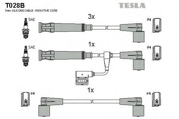 Комплект проводов зажигания TESLA