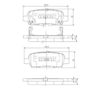 Комплект тормозных колодок, дисковый тормоз NIPPARTS J3611044