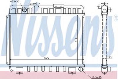 Радиатор, охлаждение двигателя NISSENS 62581