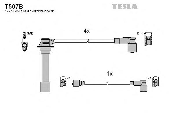 Комплект проводов зажигания TESLA