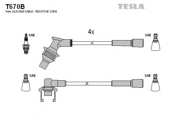 Комплект проводов зажигания TESLA