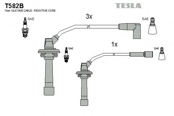 Комплект проводов зажигания TESLA