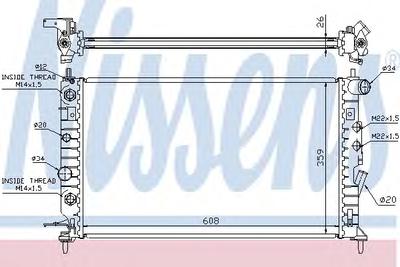 Радиатор, охлаждение двигателя NISSENS 63078