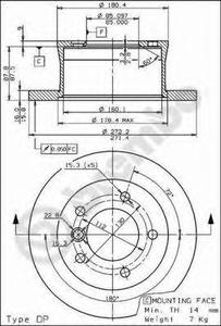 Тормозной диск BREMBO 08.7725.20