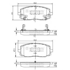 Комплект тормозных колодок, дисковый тормоз NIPPARTS J3600323