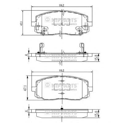 Комплект тормозных колодок, дисковый тормоз NIPPARTS