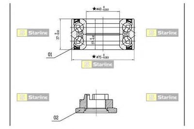 Комплект подшипника ступицы колеса STARLINE LO 03575