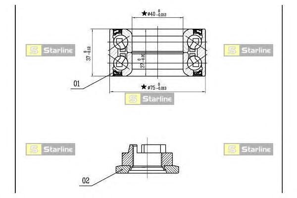Комплект подшипника ступицы колеса STARLINE
