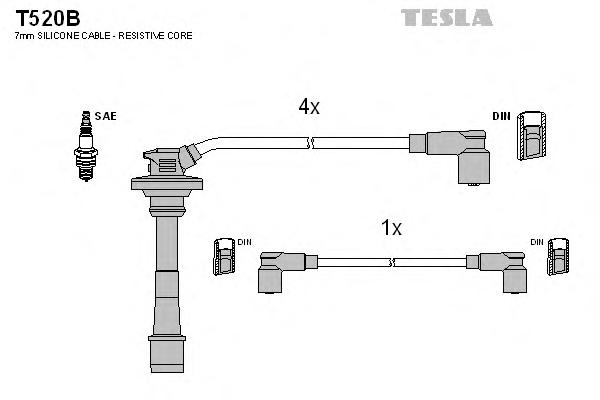 Комплект проводов зажигания TESLA