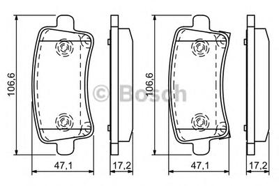 Комплект тормозных колодок, дисковый тормоз BOSCH 0 986 494 297