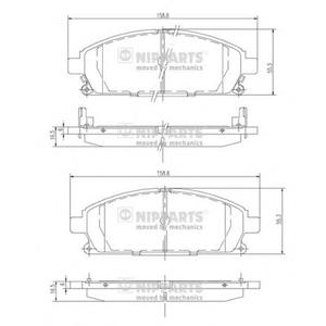 Комплект тормозных колодок, дисковый тормоз NIPPARTS J3601071