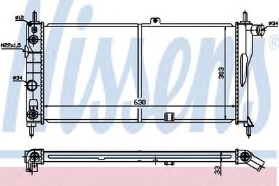 Радиатор, охлаждение двигателя NISSENS 632751