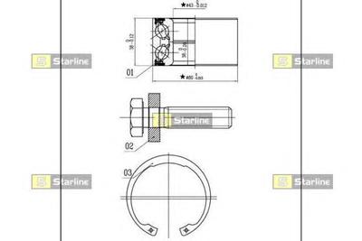 Комплект подшипника ступицы колеса STARLINE LO 03449