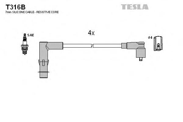 Комплект проводов зажигания TESLA
