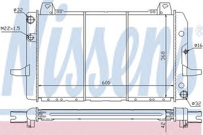 Радиатор, охлаждение двигателя NISSENS 62227