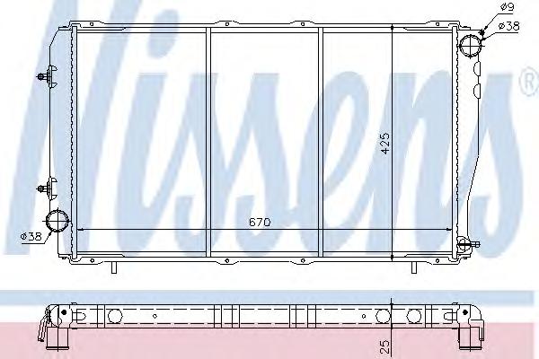 Радиатор, охлаждение двигателя NISSENS