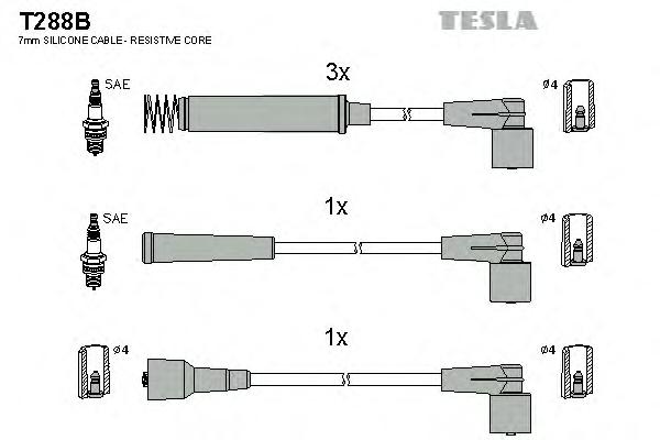 Комплект проводов зажигания TESLA