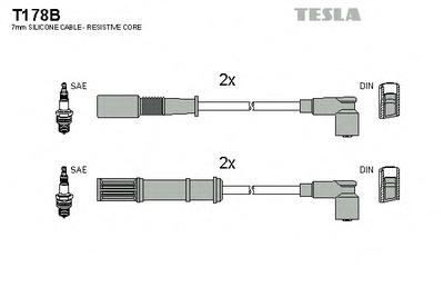 Комплект проводов зажигания TESLA T178B