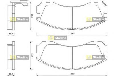 Комплект тормозных колодок, дисковый тормоз STARLINE BD S348
