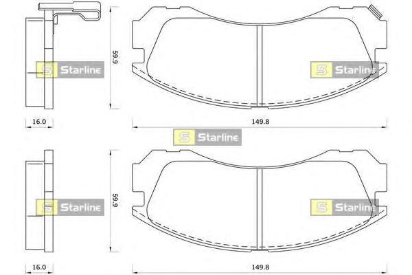 Комплект тормозных колодок, дисковый тормоз STARLINE