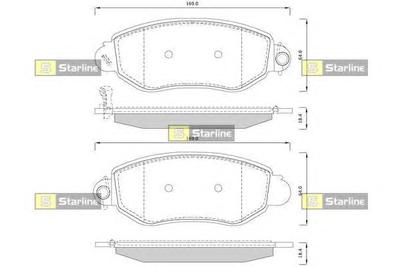Комплект тормозных колодок, дисковый тормоз STARLINE BD S244