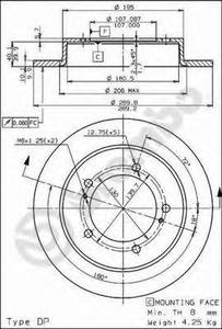 Тормозной диск BREMBO 08.5266.10