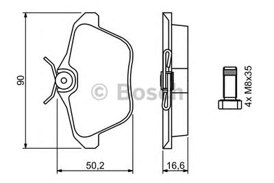 Комплект тормозных колодок, дисковый тормоз BOSCH 0 986 494 020