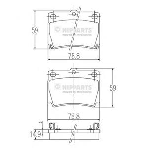 Комплект тормозных колодок, дисковый тормоз NIPPARTS J3615011