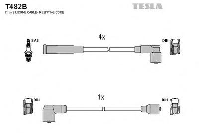 Комплект проводов зажигания TESLA T482B