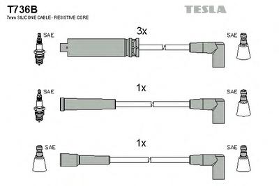 Комплект проводов зажигания TESLA T736B