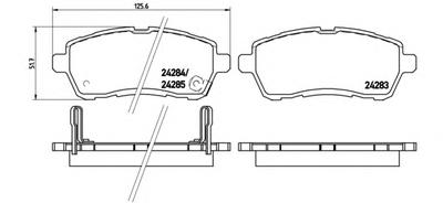 Комплект тормозных колодок, дисковый тормоз BREMBO P16 013
