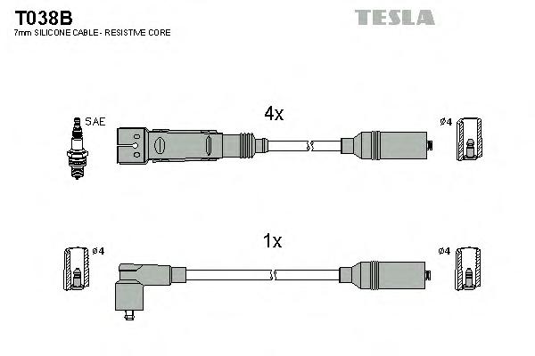 Комплект проводов зажигания TESLA