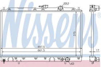 Радиатор, охлаждение двигателя NISSENS 62830