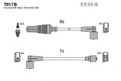 Комплект проводов зажигания TESLA T817B