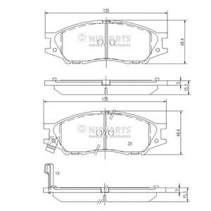 Комплект тормозных колодок, дисковый тормоз NIPPARTS N3601097