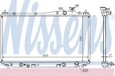 Радиатор, охлаждение двигателя NISSENS 68115