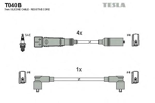Комплект проводов зажигания TESLA