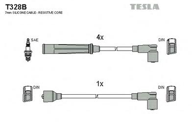 Комплект проводов зажигания TESLA T328B